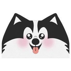 Mega 寵物可愛造型耐磨PVC防水餐墊, 哈士奇, 1個