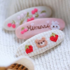 아기코끼리 자수 베리 똑딱핀 3종 세트