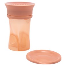 difrax 防漏360度自主學習杯, 蜜桃色, 1個, 250ml