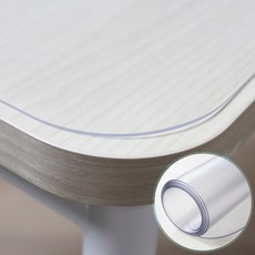 커버팩토리 프리미엄 PVC 테이블 매트 1mm, 반투명, 1개, 110cm x 90cm x 라운드 1.5cm