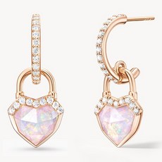 LOLA ROSE 女性Heart Lock方晶鋯石日常垂墜耳環 LR62101