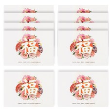 Somssi 粉紅色福氣新年賀卡, 混合顏色, 10個