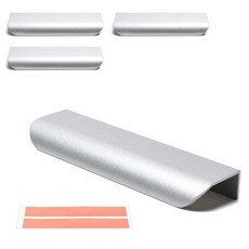 Sonjabisesang 免鑽孔黏貼式半月形翻蓋傢俱把手 140, 銀色, 4個