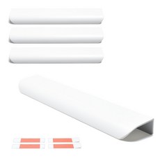 Sonjabisesang 免鑽孔黏貼式半月形傢俱把手 210, 白色, 4個