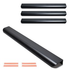 Sonjabisesang 免打孔黏貼式半月形傢俱把手 320, 黑色, 4個