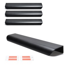 Sonjabisesang 免鑽孔黏貼式半月形傢俱把手 210, 黑色, 4個