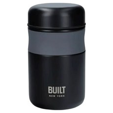 BUILT 不鏽鋼真空保溫食物壺 BLT-JAR-BK, 經典黑, 1個, 490ml