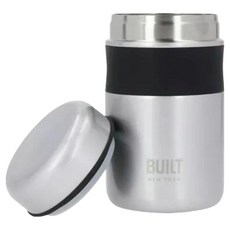 BUILT 不鏽鋼真空保溫食物壺 BLT-JAR-SV, 亮銀灰, 1個, 490ml