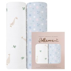 Bellement 竹棉紗布完美包巾 新生兒包巾 + 棉被 2件組