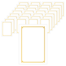 문구마을 리본 돼지꼬리 금박 상장용지 A4 180g, 화이트, 50개