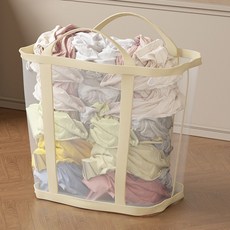 大容量網眼掛式洗衣籃, 奶油色
