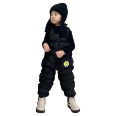 C 小熊鈕扣鋪棉吊帶褲