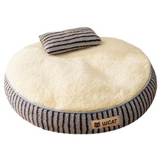 TIMLEI 圓形厚麵包寵物窩 全可拆洗 秋冬季寵物墊子 K, 圓形, 1個