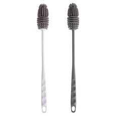 ICores 矽膠瓶刷2件組, 白色, 灰色, 1套