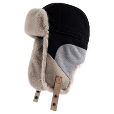 Parajuni 拼色保暖運動護耳帽 HJ0971, 黑色, 1個