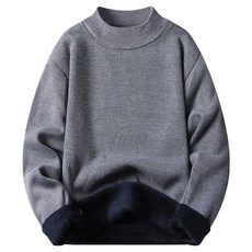 MarketA 男款半高領內刷毛針織衫