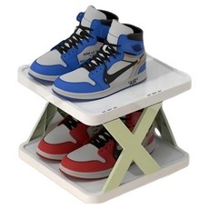 넥솔라 현관 신발장 정리대 2단, 그린, 1개