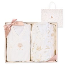 ORGANICMOM 新生兒彌月禮物 Forest系列 蝴蝶衣 MIFNBE01 + 長袍 MIFNBW06 + 提袋組合