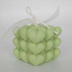 제이블룸 라에아 하트 버블 오브제 캔들 연두, 160g, 2개, 제주 포레스트