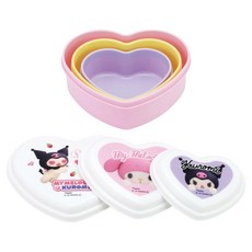 스케이터 멜로디 쿠로미 용기 SHTS3 3종 세트, 혼합색상, 1세트