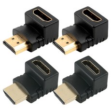 컴스 HDMI 케이블 연장 ㄱ자 꺾임 젠더 FM 상향 2p + 하향 2p 세트, 1세트, CP042