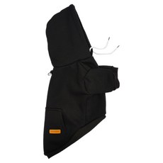 QIDINA 寵物羊羔絨連帽加厚鋪棉保暖寵物衣 J, 黑色, 1個