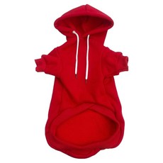 QIDINA 寵物羊羔絨連帽加厚鋪棉保暖寵物衣 J, 紅色, 1個