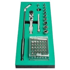 SATA 1 / 4 纖薄型棘輪 & 套筒起子頭 ST09057G, 45種, 1個