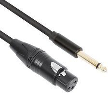 넥시 XLR캐논(F)암-5.5 모노(M)수 마이크 케이블, NX-1/4M-XLR-015, 블랙, 1개