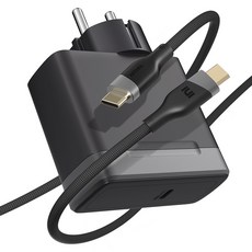 아트뮤 PD3.1 140W PPS GaN 접지 초고속 충전기 GX610 + C타입 to C타입 5A 우븐 케이블 240W 1.5m 세트, 메탈그레이, 1세트