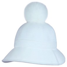 루페오 여성용 가을 겨울 모직 뒤트임 여우방울 골프모자, 1개, WHITE