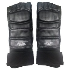 worldtaekwondo Riospeak 跆拳道格鬥護腳 雙腳穿戴組, 黑色, 1套