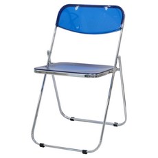 지엠퍼니처 GMF 디노 투명 모던 인테리어 카페 접이식 의자, 블루, 1개