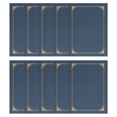 Today Living A4文件 結業證書 畢業證書 獎狀 框架 插入式 雙面 高級金色獎狀夾 R98444L, 藍色, 10個