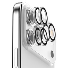 KMDESIGN 強化玻璃金屬環相機鏡頭手機螢幕保護貼透明套組, 2套