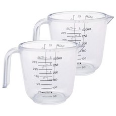 Edish 透明刻度烘焙量杯 PS款, 透明色, 2個, 300ml