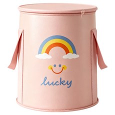 TIMLEI 五層鎖溫防傾倒帶蓋泡腳桶 家用折疊式加厚保溫便攜泡腳桶K, Lucky粉色, 1個