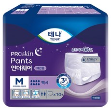 TENA 添寧 韓國原裝進口 敢動褲 Maxi 夜用型成人紙尿褲, M, 10片, 1包