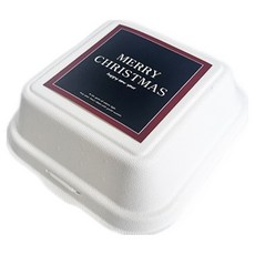 TINA PICNIC 紙漿容器 + 聖誕節貼紙 黑色 + 紅色 混合組合, 1套, 容器 20p + 貼紙 20p