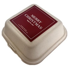 TINA PICNIC 牛皮紙漿容器 + 聖誕貼紙紅色套組, 1套, 容器 20個 + 貼紙 20張