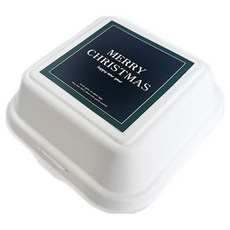 TINA PICNIC 紙漿容器 + 聖誕節貼紙 黑色 + 綠色 混合組, 1套, 容器 20入 + 貼紙 20入