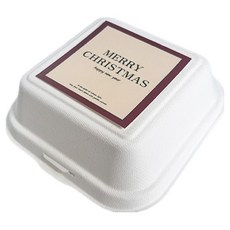 TINA PICNIC 紙漿容器 + 聖誕節貼紙 米色 + 紅色 混合組, 1套, 容器 20p + 貼紙 20p