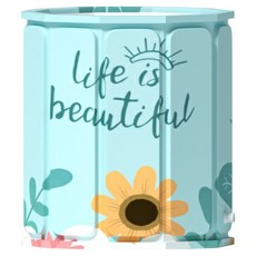 ONE HOUSE 免安裝泡澡桶 泡泡樂密度板折疊泡澡桶 硬板款 OH-M303-1, 向日葵, 1個