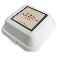 TINA PICNIC 紙漿容器 + 聖誕貼紙 米色 + 綠色混合組, 1套, 容器 20個 + 貼紙 20張