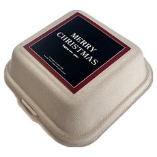 TINA PICNIC 牛皮紙漿容器 + 聖誕節貼紙 黑色 + 紅色 混合組合, 1套, 容器 20p + 貼紙 20p