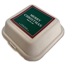 TINA PICNIC 牛皮紙漿容器 + 聖誕節貼紙 綠色混合組, 1套, 容器 20p + 貼紙 20p