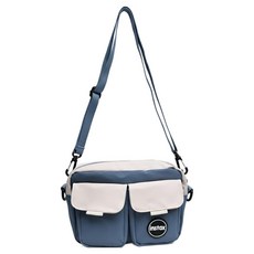 FUJIFILM 富士 instax Logo 撞色斜揹包, 1個, 藍色 + 米色