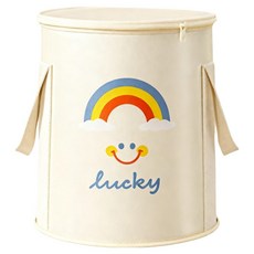 TIMLEI 五層鎖溫防傾倒帶蓋泡腳桶 家用折疊式加厚保溫便攜泡腳桶K, Lucky米色, 1個