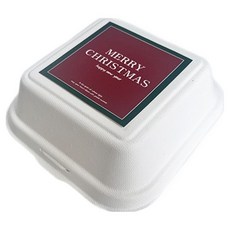 TINA PICNIC 紙漿容器 + 聖誕貼紙 紅色混合組, 1套, 容器 20入 + 貼紙 20入