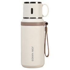 TLYS-J 316不銹鋼保溫杯/大容量茶水分離隨行杯/運動保冷杯保溫壺/帶杯蓋手提式保咖啡溫瓶, 白色, 1個, 600ml